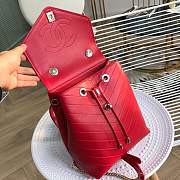 Chanel Calfskin Coco Chevron Backpack Bag A57555 red - 5