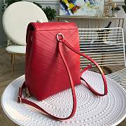 Chanel Calfskin Coco Chevron Backpack Bag A57555 red - 2