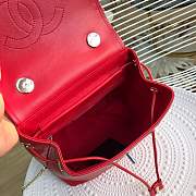 Chanel Calfskin Coco Chevron Backpack Bag A57555 red - 3