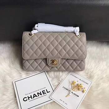 Chanel caviar calfskin leather 2.55 Flap gray Bag 1112