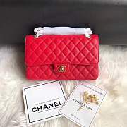 Chanel calfskin caviar leather 2.55 Flap red Bag 1112 - 1