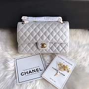 Chanel calfskin caviar leather 2.55 Flap silver Bag 1112 - 1