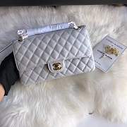 Chanel calfskin caviar leather 2.55 Flap silver Bag 1112 - 6