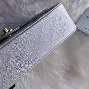 Chanel calfskin caviar leather 2.55 Flap silver Bag 1112 - 5