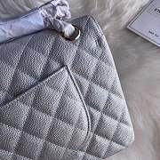 Chanel calfskin caviar leather 2.55 Flap silver Bag 1112 - 4