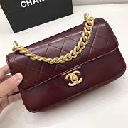 Chanel 24cm burgundy accordion shoulder bag - 1