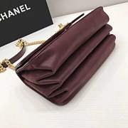 Chanel 24cm burgundy accordion shoulder bag - 2