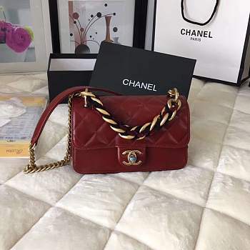 Chanel 20cm burgundy accordion flapbag 9186590