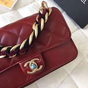 Chanel 20cm burgundy accordion flapbag 9186590 - 4