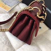 Chanel 20cm burgundy accordion flapbag 9186590 - 5