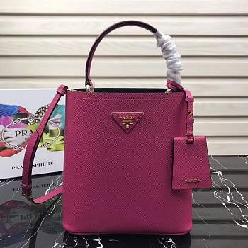 Prada 1BA212 Prada Double Saffiano rose red bag