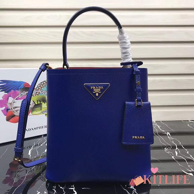 Prada 1BA212 Prada Double Saffiano blue bag - 1