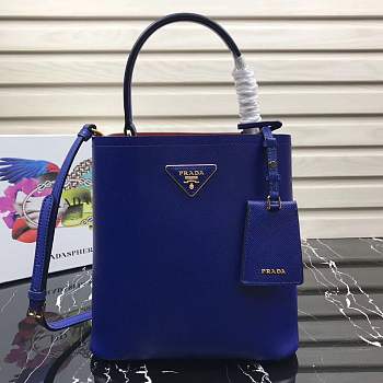 Prada 1BA212 Prada Double Saffiano blue bag