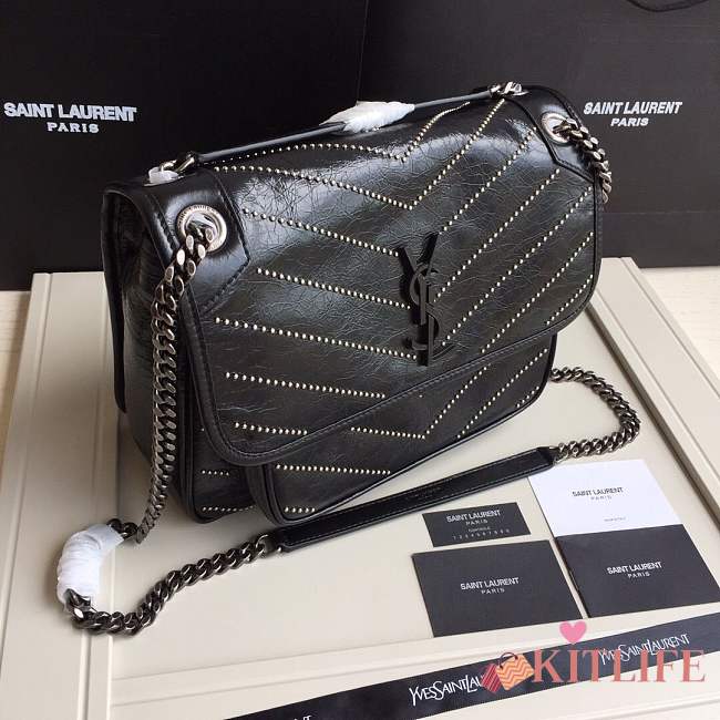 YSL medium Niki calfskin Leather MONOGRAMME SAINT LAURENT Black  Bag - 1