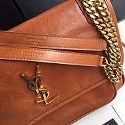 YSL medium Niki calfskin Leather MONOGRAMME SAINT LAURENT Brown Shoulder Bag 8005 - 4