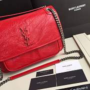 YSL medium Niki calfskin Leather MONOGRAMME SAINT LAURENT Red Shoulder Bag 8005 - 6