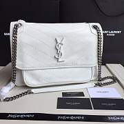 YSL medium Niki calfskin Leather MONOGRAMME SAINT LAURENT white Shoulder Bag 8005 - 1