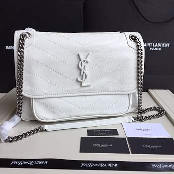 YSL medium Niki calfskin Leather MONOGRAMME SAINT LAURENT white Shoulder Bag 8005