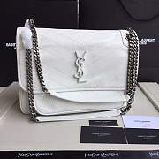 YSL medium Niki calfskin Leather MONOGRAMME SAINT LAURENT white Shoulder Bag 8005 - 6