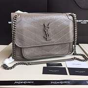 YSL medium Niki calfskin Leather MONOGRAMME SAINT LAURENT Gray Shoulder Bag 8005 - 4