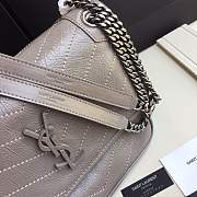 YSL medium Niki calfskin Leather MONOGRAMME SAINT LAURENT Gray Shoulder Bag 8005 - 3