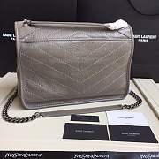 YSL medium Niki calfskin Leather MONOGRAMME SAINT LAURENT Gray Shoulder Bag 8005 - 5