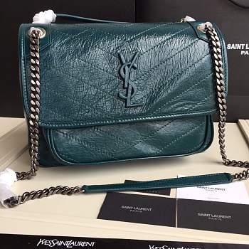 YSL medium Niki calfskin Leather MONOGRAMME SAINT LAURENT Green Shoulder Bag 8005