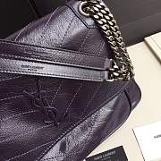 YSL medium Niki calfskin Leather MONOGRAMME SAINT LAURENT purple Shoulder Bag 8005 - 4