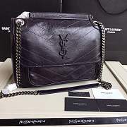 YSL medium Niki calfskin Leather MONOGRAMME SAINT LAURENT purple Shoulder Bag 8005 - 6