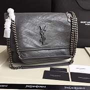 YSL medium Niki calfskin Leather MONOGRAMME SAINT LAURENT Dark Gray Shoulder Bag 8005 - 1