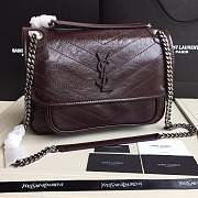 YSL medium Niki calfskin Leather MONOGRAMME SAINT LAURENT burgundy Shoulder Bag 8005 - 1