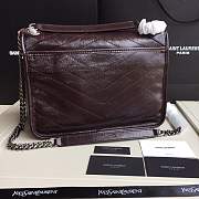 YSL medium Niki calfskin Leather MONOGRAMME SAINT LAURENT burgundy Shoulder Bag 8005 - 2