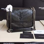 YSL medium Niki calfskin Leather MONOGRAMME SAINT LAURENT black Shoulder Bag 8005 - 1