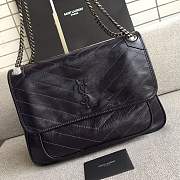 YSL Large Niki calfskin Leather MONOGRAMME SAINT LAURENT purple bag 8004 - 1