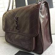 YSL Large Niki calfskin Leather MONOGRAMME SAINT LAURENT burgundy bag 8004 - 5