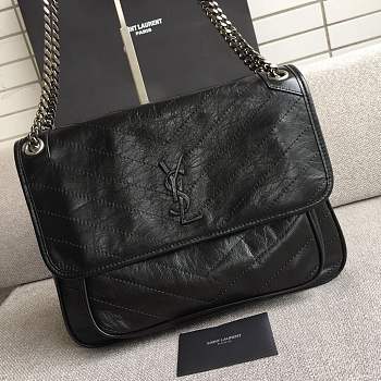 YSL Large Niki calfskin Leather MONOGRAMME SAINT LAURENT black bag 8004