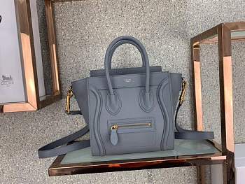 forubags Celine nano luggage CALFSKIN in dark gray 168243