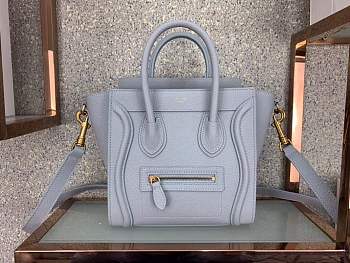 forubags Celine nano luggage CALFSKIN in light gray 168243