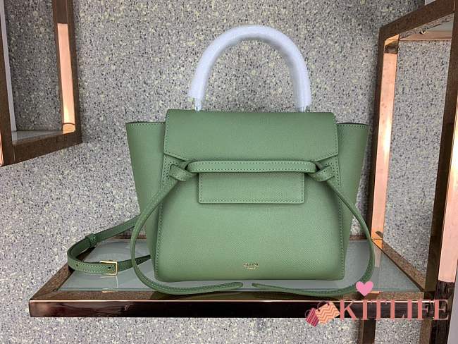 forubags Celine NANO BELT BAG IN GRAINED CALFSKIN green 175519 - 1