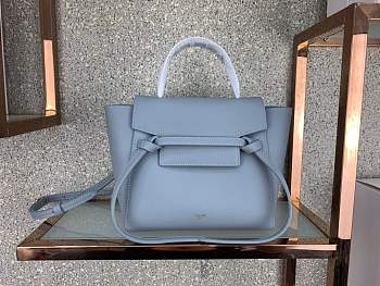 forubags Celine NANO BELT BAG IN GRAINED CALFSKIN Light blue 175519