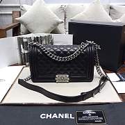 Chanel Medium Quilted lambskin leBoy Bag Black silver hardware 67086 - 1
