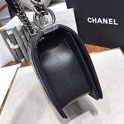 Chanel Medium Quilted lambskin leBoy Bag Black silver hardware 67086 - 3