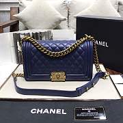 Chanel Medium Quilted lambskin leBoy Bag Dark Blue gold hardware 67086 - 1