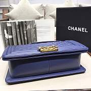 Chanel Medium Quilted lambskin leBoy Bag Dark Blue gold hardware 67086 - 4