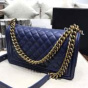 Chanel Medium Quilted lambskin leBoy Bag Dark Blue gold hardware 67086 - 5