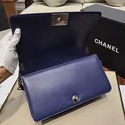 Chanel Medium Quilted lambskin leboy Bag Dark Blue silver hardware 67086 - 2