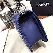 Chanel Medium Quilted lambskin leboy Bag Dark Blue silver hardware 67086 - 3
