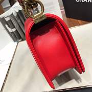 Chanel Medium Quilted lambskin leboy Bag in Red& gold hardware 67086 - 3