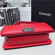 Chanel Medium Quilted lambskin leboy Bag in Red & silver hardware 67086 - 2