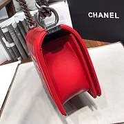 Chanel Medium Quilted lambskin leboy Bag in Red & silver hardware 67086 - 4